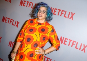 In this May 20, 2015 file photo, Jenji Kohan arrives at Netflix's "Orange Is The New Black" Q&A Screening at the Director Guild of America, in Los Angeles. The show is nominated for outstanding drama series at the 67th Primetime Emmy Awards which airs on Fox at 8 p.m. EDT on Sept. 20.  (Photo by Rich Fury/Invision/AP, File)