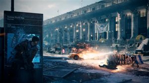 This image provided by Ubisoft shows street combat in the video game, "Tom Clancy's The Division." (Ubisoft via AP)