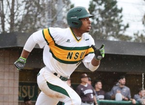 Austin Bentley hit a run-scoring single in the bottom of the ninth inning to give host Delaware State a 6-5 win over Norfolk State in the teams' MEAC series finale on Monday, April 11, afternoon at Soldier Field. Photo from NSUSpartans.com. 