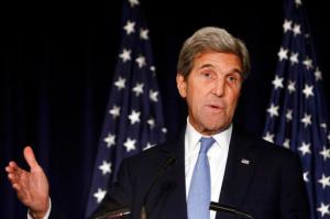 FILE - In this Sept. 22, 2016 file photo, Secretary of State John Kerry speaks in New York. Kerry is threatening to cut off all contacts with Moscow over Syria, unless Russian and Syrian government attacks on Aleppo end. The State Department says Kerry issued the ultimatum in a Wednesday, Sept. 28, 2016,  telephone call to Russian Foreign Minister Sergey Lavrov.(AP Photo/Jason DeCrow, File)