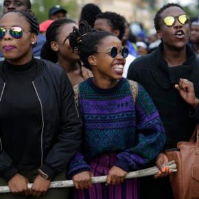 Student protesters berate university head in South Africa