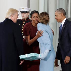 Trump’s big day underway: Tea with Obamas, then the oath