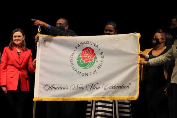 Norfolk State Presentation of the Tournament of Roses Flag